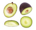 Whole and cut in half avocado Royalty Free Stock Photo