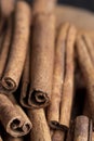 Whole dried cinnamon for baking Royalty Free Stock Photo