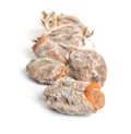 Whole dried oriental persimmons isolated on white background