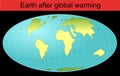 Whole earth globe after global warming Royalty Free Stock Photo