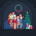 The whole family is together at Christmas Royalty Free Stock Photo