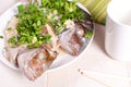 Whole fish perch steamed with scallions and ginger Royalty Free Stock Photo