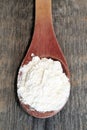 Whole flour in spoon