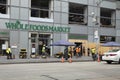 A Whole Foods store being boarded up to prevent looting, New York City Royalty Free Stock Photo