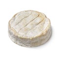 Whole French Camembert cheese on white background close up