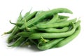 Whole French green string beans isolated on white.