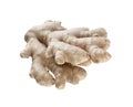 Whole fresh ginger root isolated on white Royalty Free Stock Photo