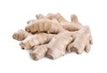 Whole fresh ginger root isolated on white Royalty Free Stock Photo