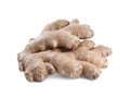 Whole fresh ginger root isolated on white Royalty Free Stock Photo