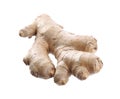 Whole fresh ginger root isolated on white Royalty Free Stock Photo