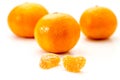 Whole fresh mandarin orange with fruit candy Royalty Free Stock Photo