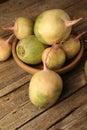 Whole fresh turnips on wooden table, closeup Royalty Free Stock Photo