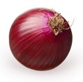 Whole fresh unpeeled red onion isolated on white Royalty Free Stock Photo
