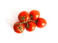 Whole fresh vine tomatoes isolated on white Royalty Free Stock Photo