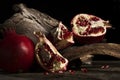 Whole fruit pomegranate and grains