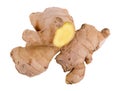 Whole ginger root isolated on white Royalty Free Stock Photo