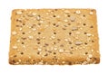 Whole grain biscuit with seeds and oats texture isolated Royalty Free Stock Photo