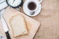 Whole grain bread with black coffee good healthy