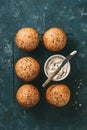 Whole grain bread rolls for Breakfast or Burgers Royalty Free Stock Photo