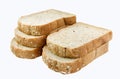 Whole grain bread slices, isolated on white Royalty Free Stock Photo