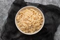 Whole grain brown rice cooked in small bowl Royalty Free Stock Photo