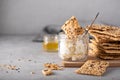 whole grain crisps with curd cheese Royalty Free Stock Photo