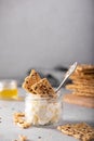 whole grain crisps with curd cheese Royalty Free Stock Photo