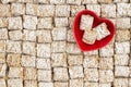 Healthy whole grain cereal background with a heart bowl Royalty Free Stock Photo