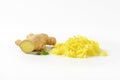 Whole and grated ginger Royalty Free Stock Photo