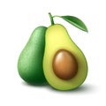 Whole and half cut avocado Royalty Free Stock Photo