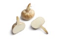 Whole and half Jicama roots Royalty Free Stock Photo