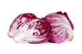 Whole and half red radicchio isolated on white Royalty Free Stock Photo