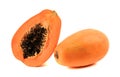 Papaya on a white background