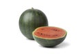 Whole and half watermelon Royalty Free Stock Photo