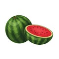 Whole and half watermelon Royalty Free Stock Photo