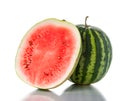 Whole and half watermelon Royalty Free Stock Photo
