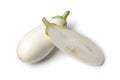 Whole and half white aubergine Royalty Free Stock Photo