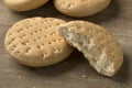 Whole and halved hardtack Royalty Free Stock Photo