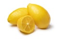 Whole and halved lemon snack on white background close up Royalty Free Stock Photo