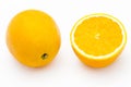 Whole and halved oranges Royalty Free Stock Photo