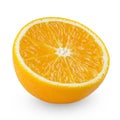 Whole and halved oranges. Clipping paths for both objects and shadows. Infinite depth of field Royalty Free Stock Photo