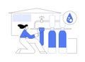 Whole house water filtration abstract concept vector illustration.