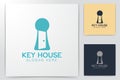 whole key and opened door logo Designs Inspiration Isolated on White Background Royalty Free Stock Photo