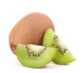 Whole kiwi fruit and his segments