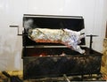 Whole lamb barbecue spitfire roast Royalty Free Stock Photo