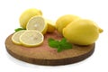 Whole lemon, half of lemon and lemon segment.