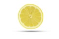 Whole lemon and two half slices. Royalty Free Stock Photo