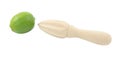 Whole lime and wooden citrus reamer