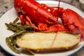 Whole lobster meal Royalty Free Stock Photo