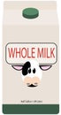 Whole Milk Half Gallon Carton Illustration Royalty Free Stock Photo